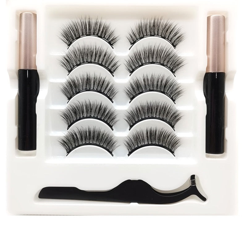 Eyelashes Eyeliner Set Long Lasting False Mink Waterproof Eye Lashes Extension