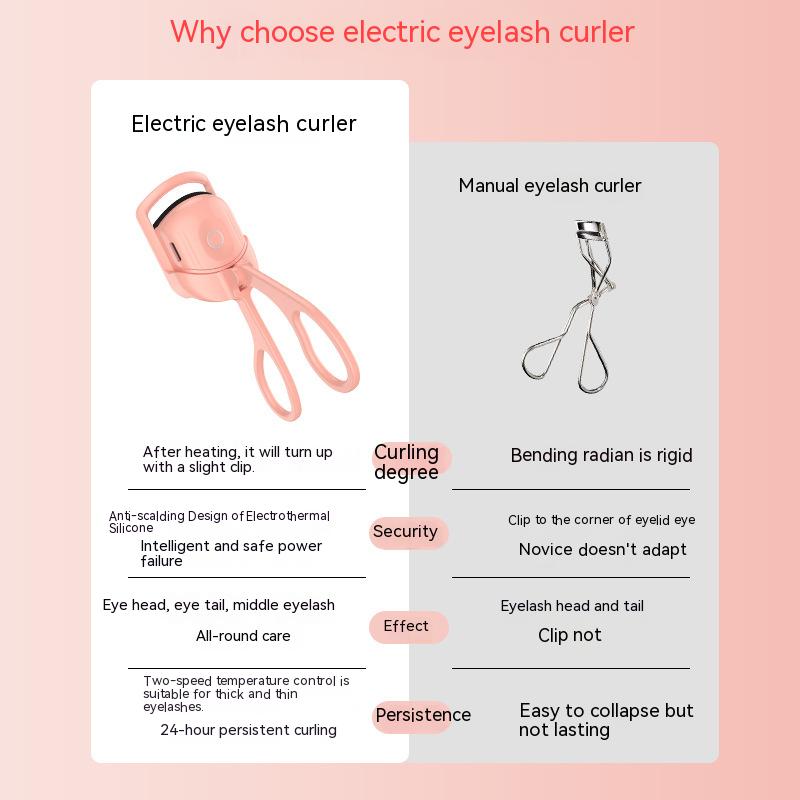 Eyelash Curler Portable Electric Heated Comb Eye Lash Long Lasting Eyelashes