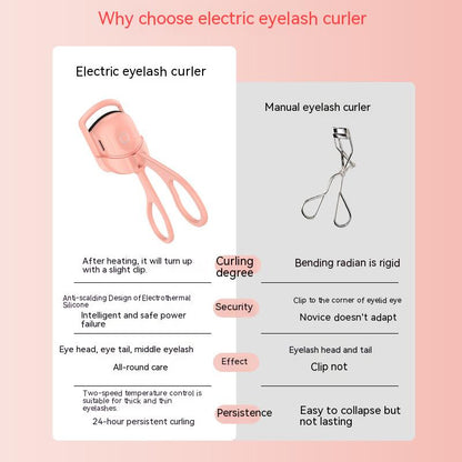 Eyelash Curler Portable Electric Heated Comb Eye Lash Long Lasting Eyelashes