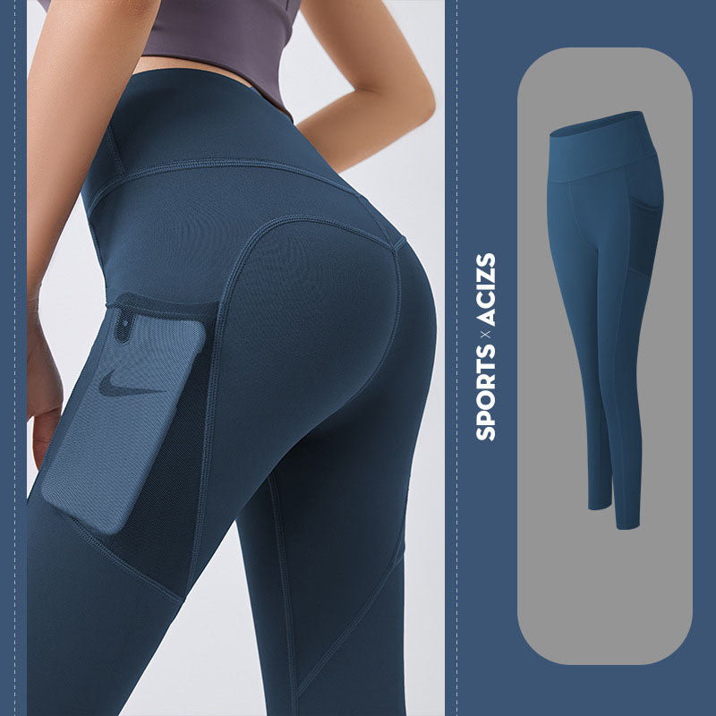 Women Yoga Pants With Pocket Leggings Tummy Control Jogging Tights