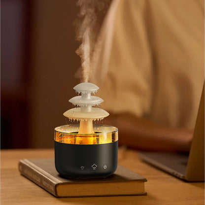 Rain Air Humidifier Essential Oil Aromatherapy USB With Colorful Light