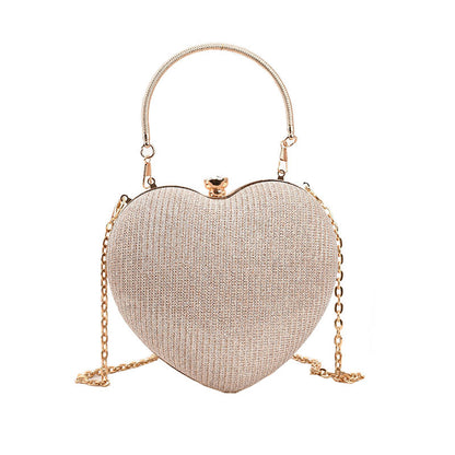 Fashion Chain Crossbody  Handheld Peach Heart Bag