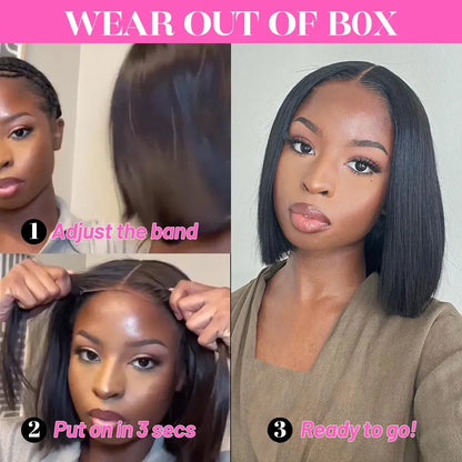 Wear And Go Glueless Human Hair 6x4 Lace Wigs