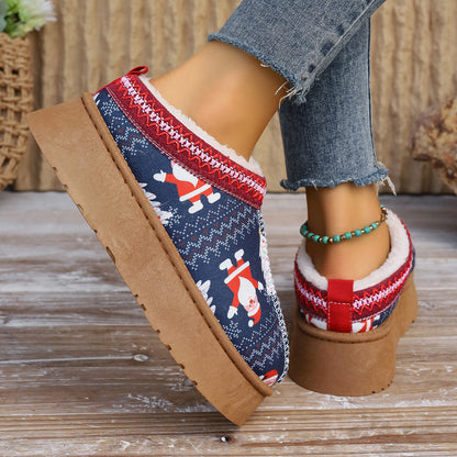 Women's Cartoon Christmas Ankle  Casual Winter Short Boots