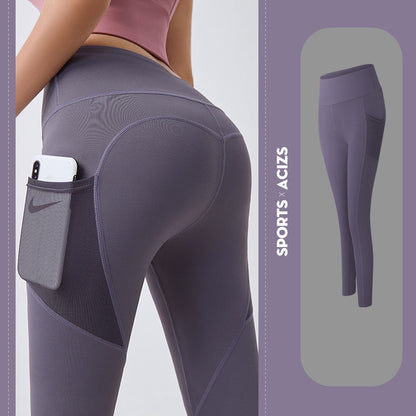 Women Yoga Pants With Pocket Leggings Tummy Control Jogging Tights