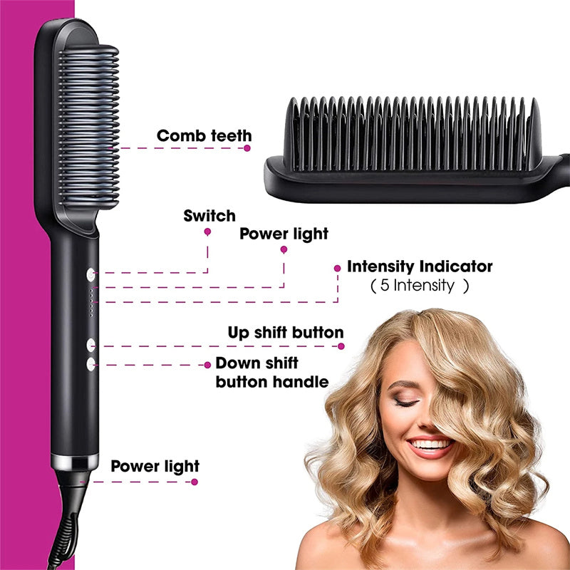 2 In 1 Hair Straightener Hot Comb