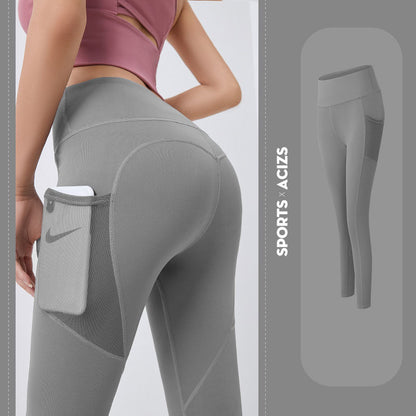 Women Yoga Pants With Pocket Leggings Tummy Control Jogging Tights