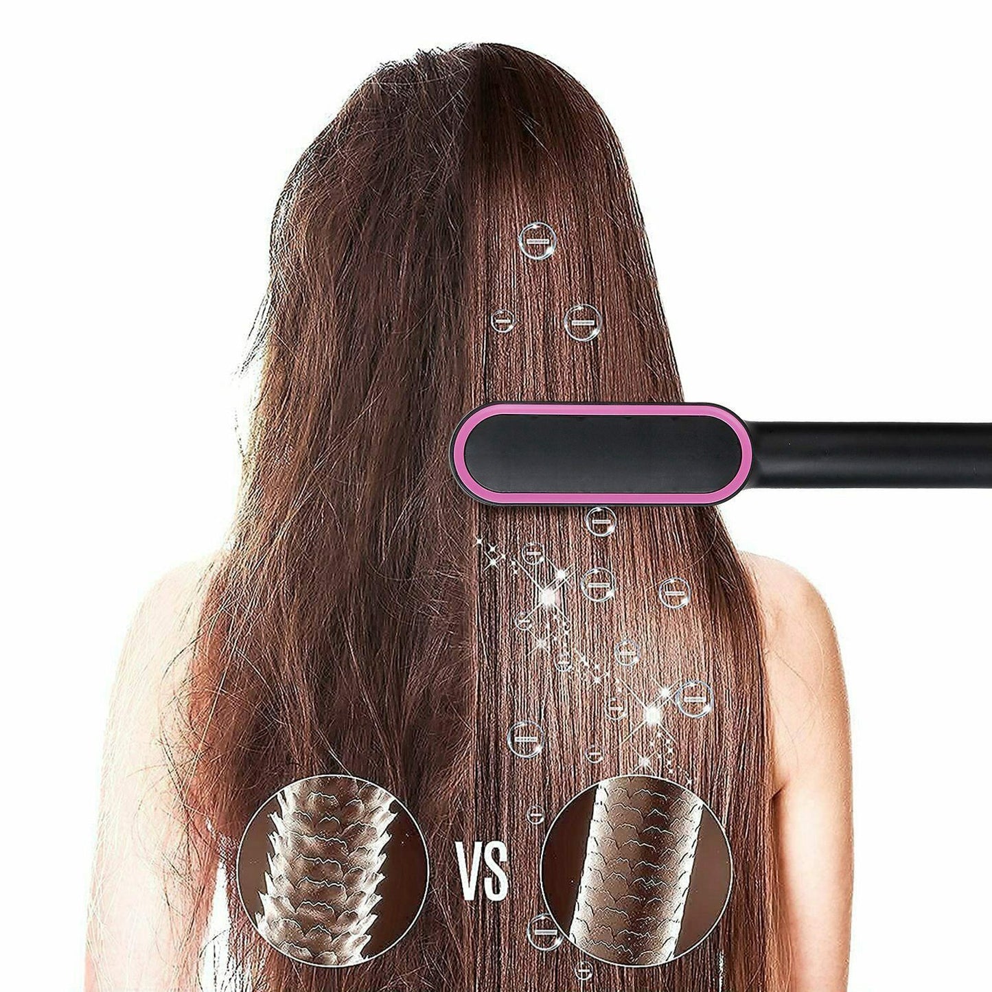 2-in-1 Electric Straightener Brush Hot Comb Adjustment Heat  Anti-Scald 2-in-1 Styling Tool For Long-Lasting Curls And Straight Hair