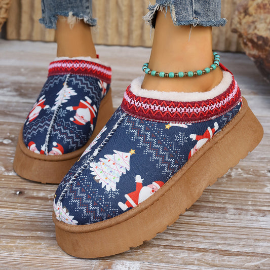 Women's Cartoon Christmas Ankle  Casual Winter Short Boots