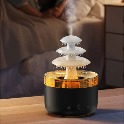 Rain Air Humidifier Essential Oil Aromatherapy USB With Colorful Light