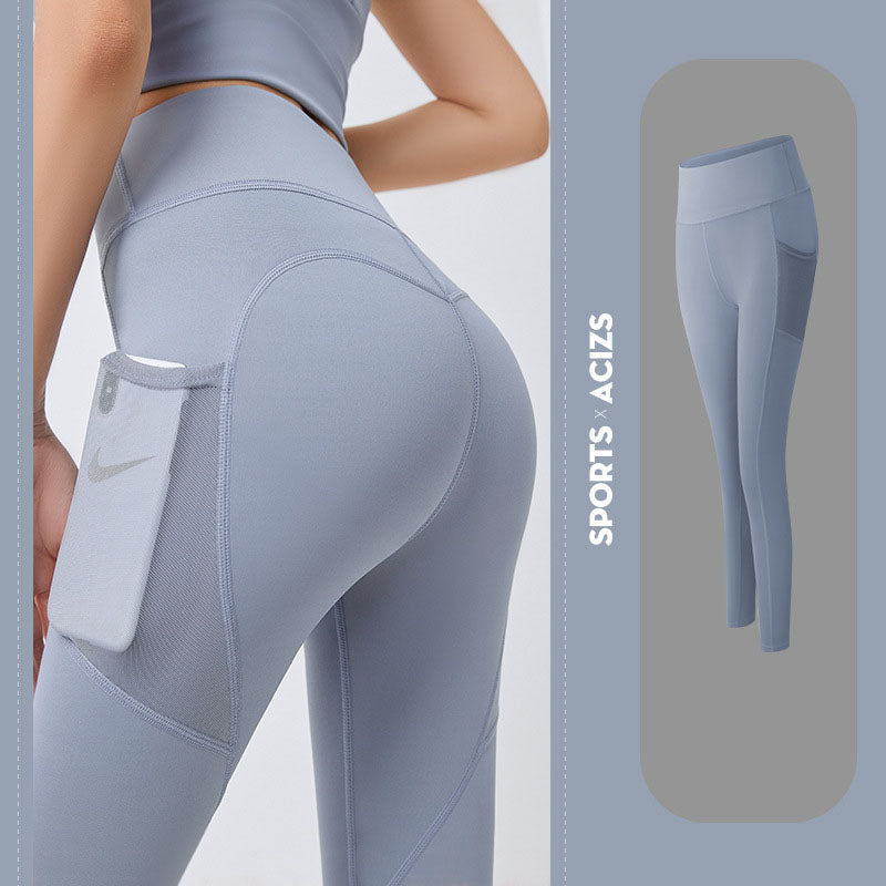 Women Yoga Pants With Pocket Leggings Tummy Control Jogging Tights